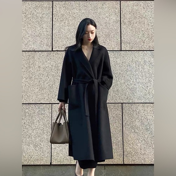 100% Wool Coat, black wool coat, NWT - Picture 9 of 14